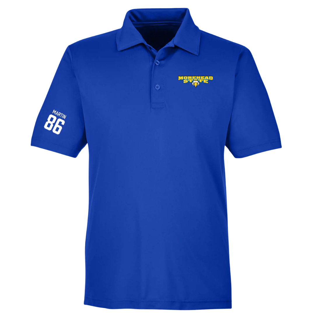 Morehead State University Football Blue Polo - #86 Brock Martin