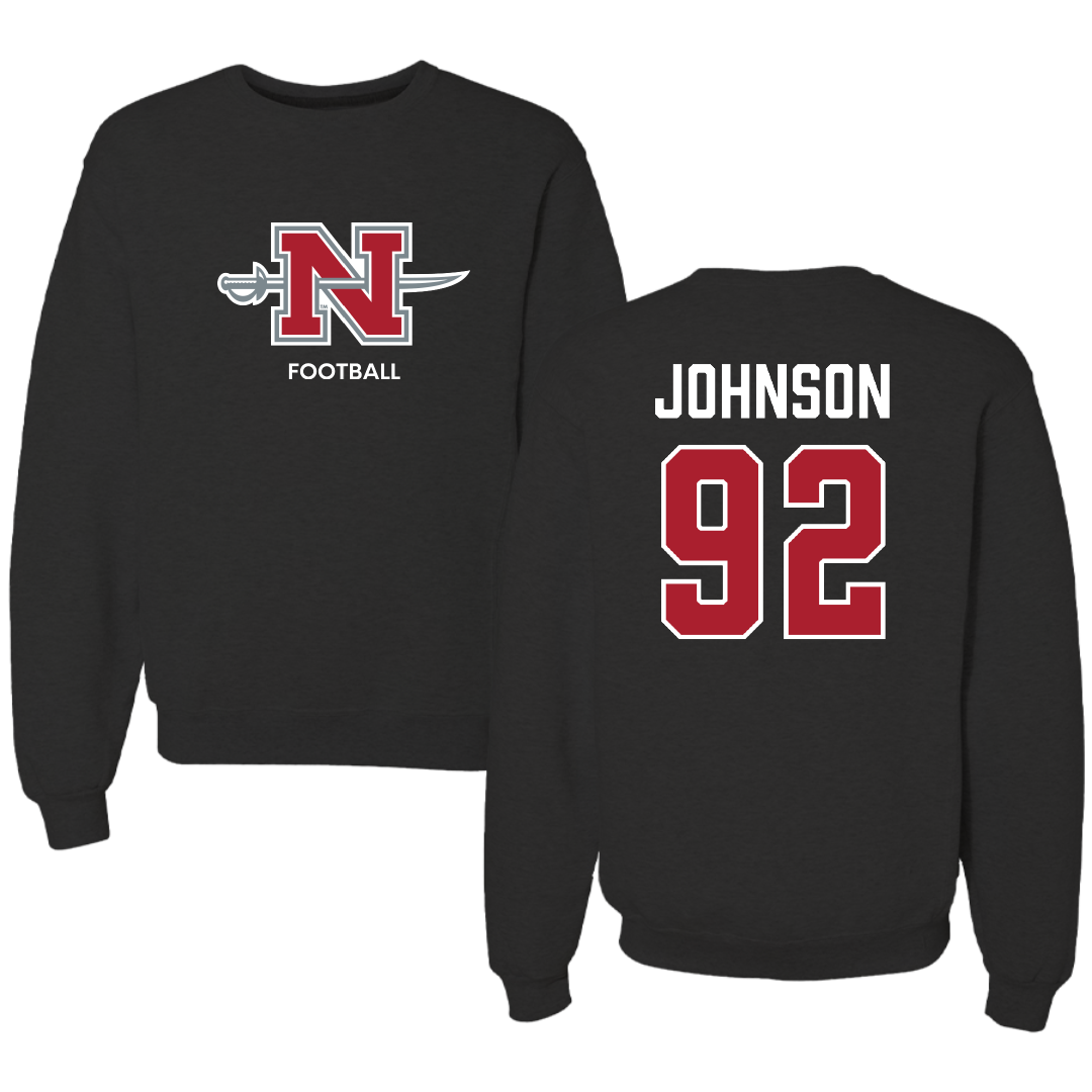 Nicholls State University Football Black Mascot Crewneck - #92 Joshua Johnson