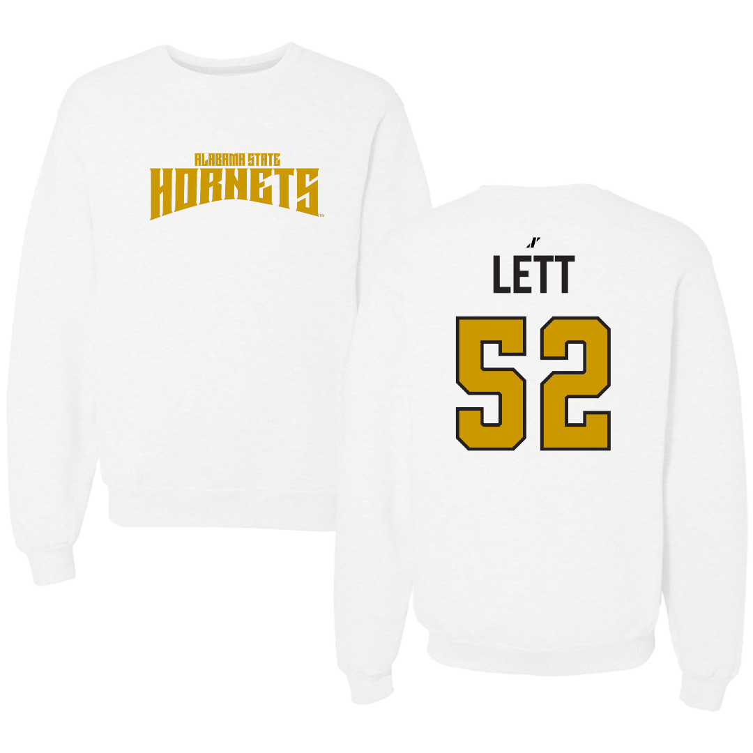 Alabama State University Football White Classic Crewneck - #52 Trej Lett