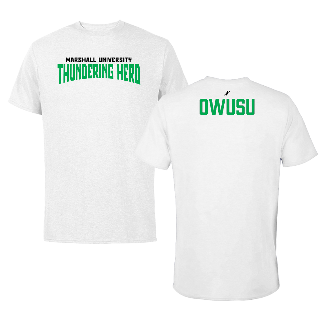 Marshall University TF and XC White Classic Performance Tee - Jonathan Owusu