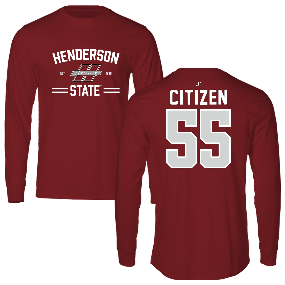 Henderson State University Football Cardinal General Long Sleeve - #55 Jamarion Citizen