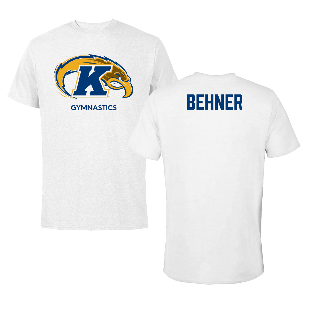 Kent State University Gymnastics (W) White Performance Tee - Charlie Behner