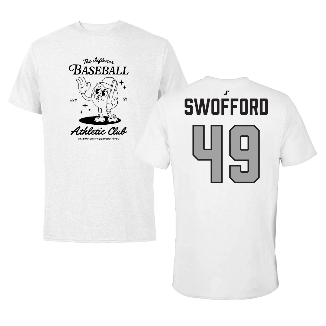 Baseball White Influxer Athletic Club Tee - #49 Easton Swofford