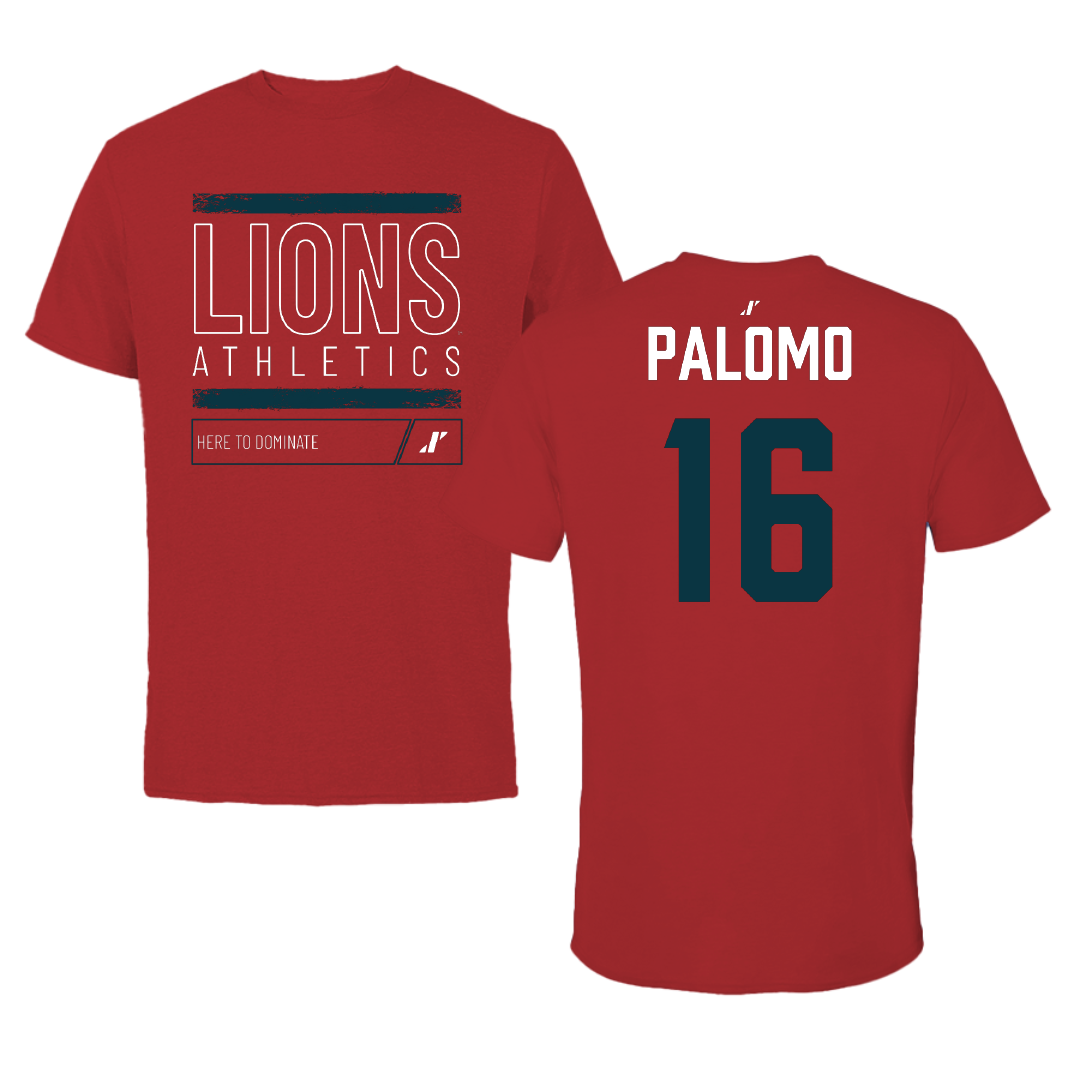 Bethesda University Baseball Canvas Red Dominate Tee - #16 Cameron Palomo