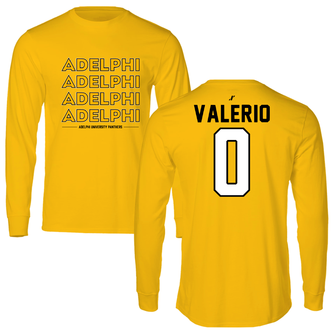 Adelphi University Lacrosse Gold General Performance Long Sleeve - #0 Ajani Valerio