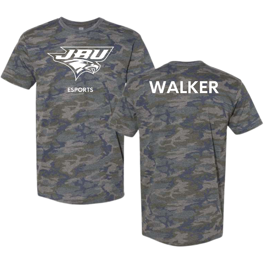 John Brown University Esports Vintage Camo Tee - Braden Walker
