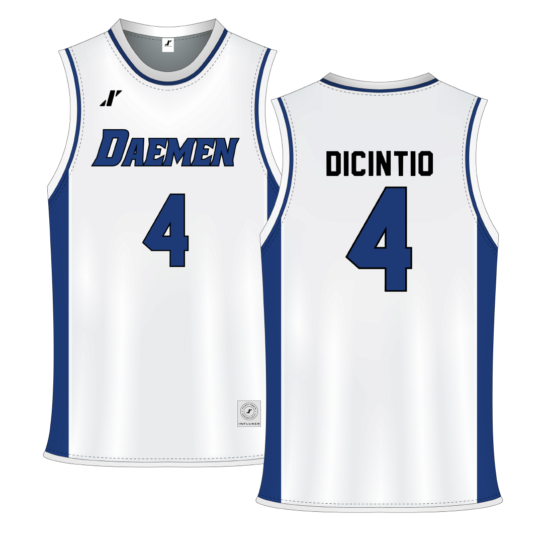 Daemen University White Wildcat Basketball Jersey - #4 Danielle DiCintio