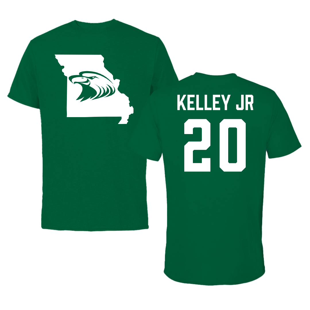 Central Methodist University Football Green State Performance Tee - #20 Derrick Kelley Jr