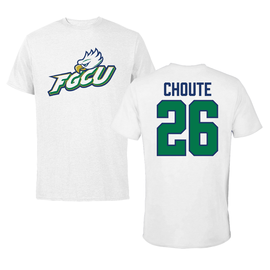 Florida Gulf Coast University Soccer White Tee - #26 Job Choute