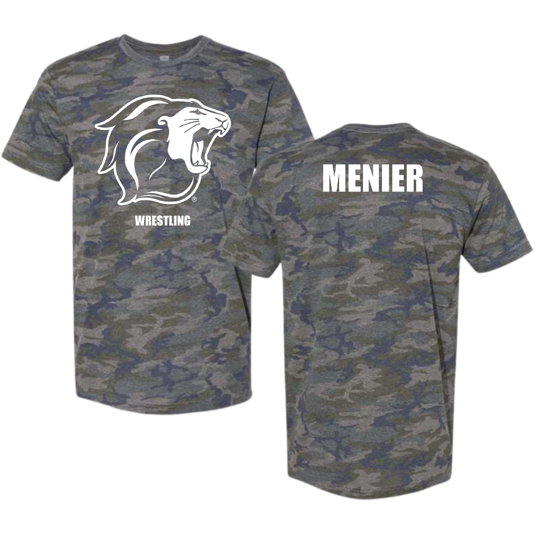 The College of New Jersey Wrestling (M) Vintage Camo Tee - Colin Menier