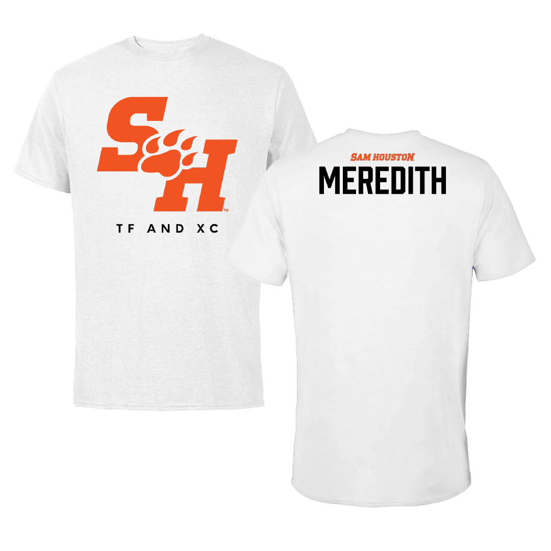Sam Houston State University TF and XC White Performance Tee - Bryson Meredith