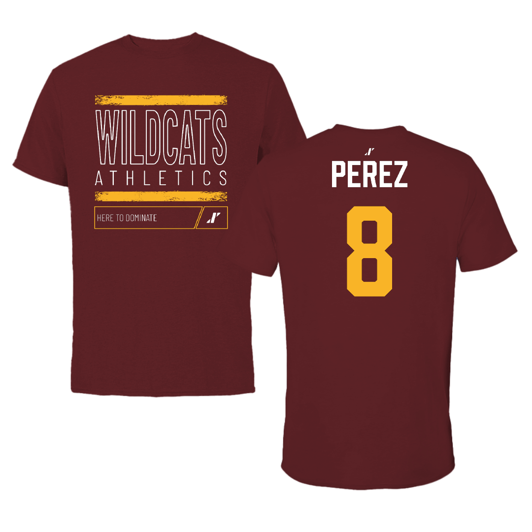 Bethune-Cookman University Baseball Maroon Dominate Tee - #8 Frank Perez