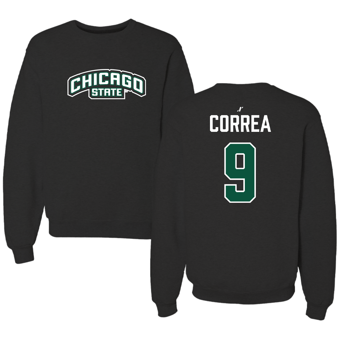 Chicago State University Soccer Black Crewneck - #9 Diana Correa