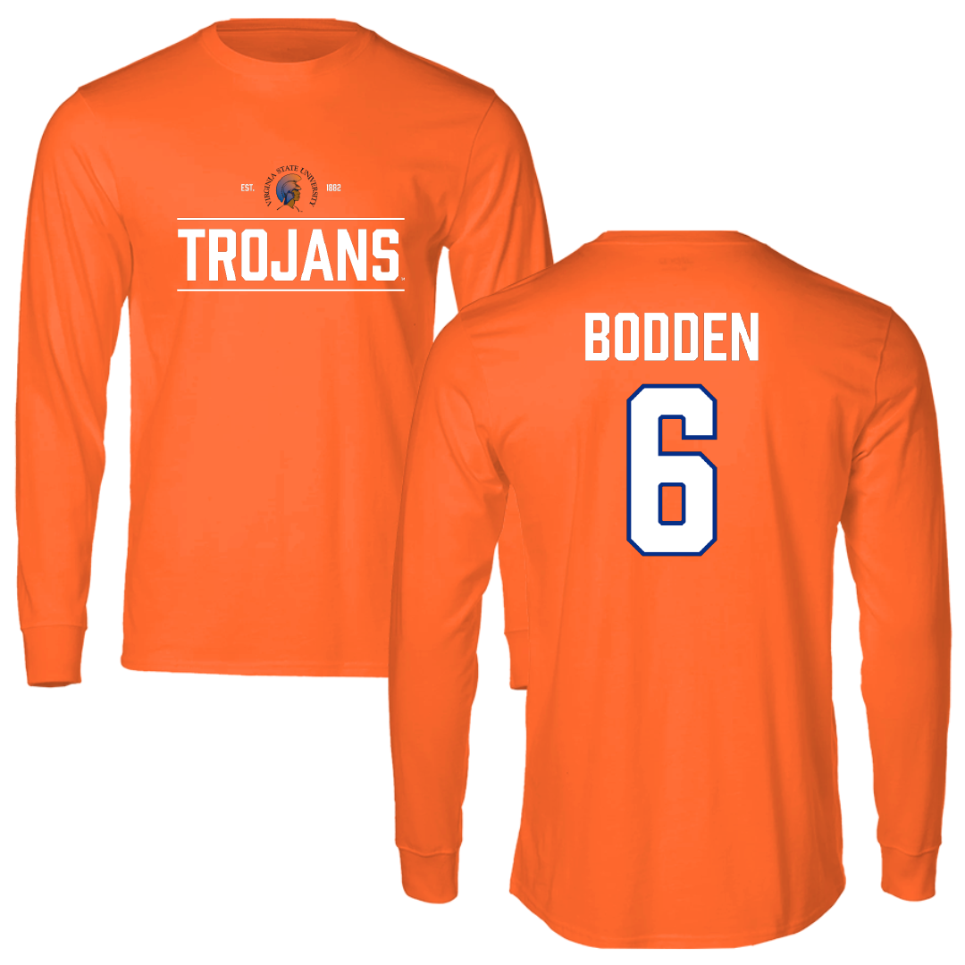 Virginia State University Lacrosse (M) Orange General Performance Long Sleeve - #6 Malachi Bodden