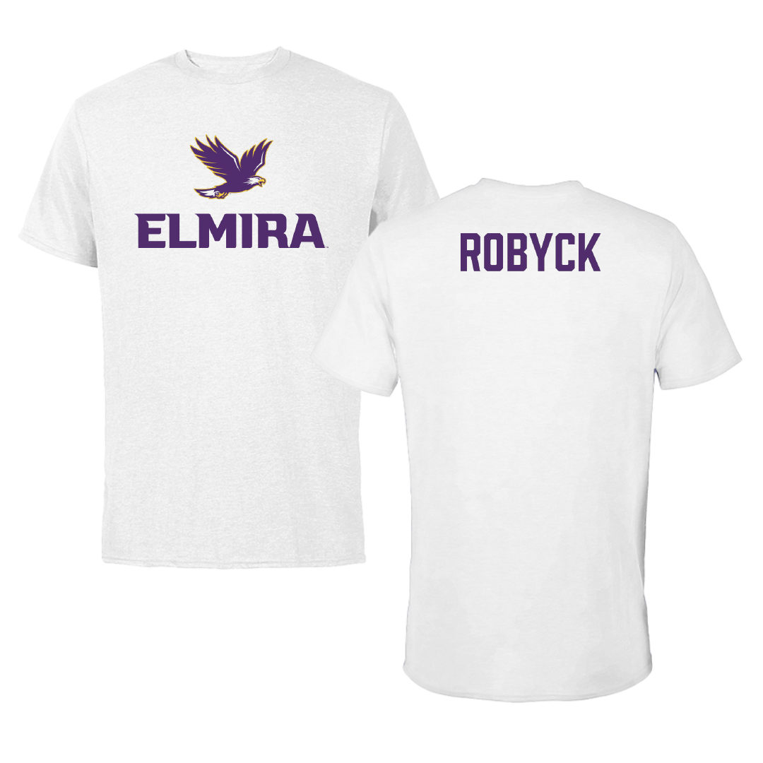 Elmira College Wrestling (M) White Performance Tee - John Robyck
