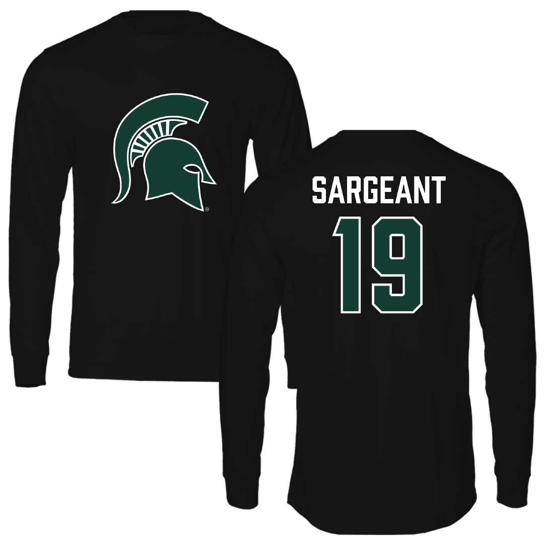 Michigan State University Soccer (W) Black Long Sleeve - #19 Emerson Sargeant
