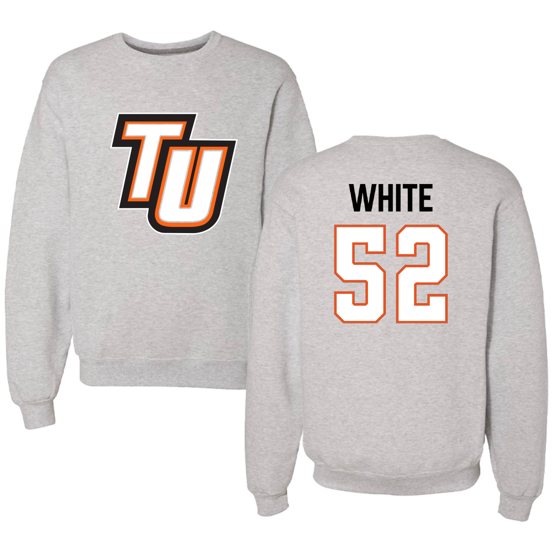 Tusculum University Football Gray Crewneck - #52 Johnathan White