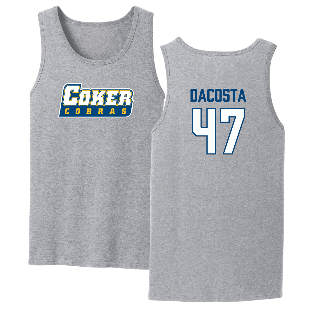 Coker University Soccer Sport Gray Tank Top - #47 Marcus DaCosta