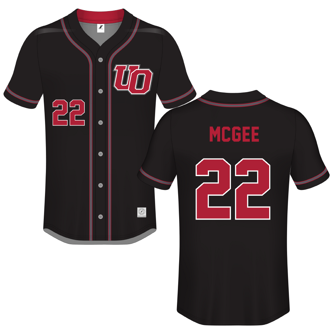 The University of Olivet Black Button-Down Jersey - #22 Tyler McGee