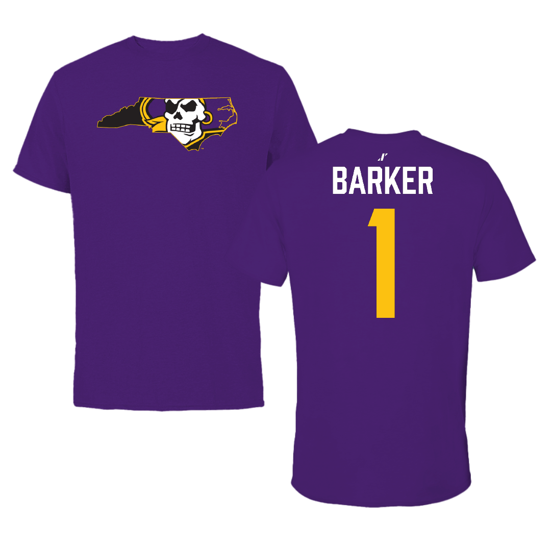 East Carolina University Football Purple State Performance Tee - #1 Jackson Barker