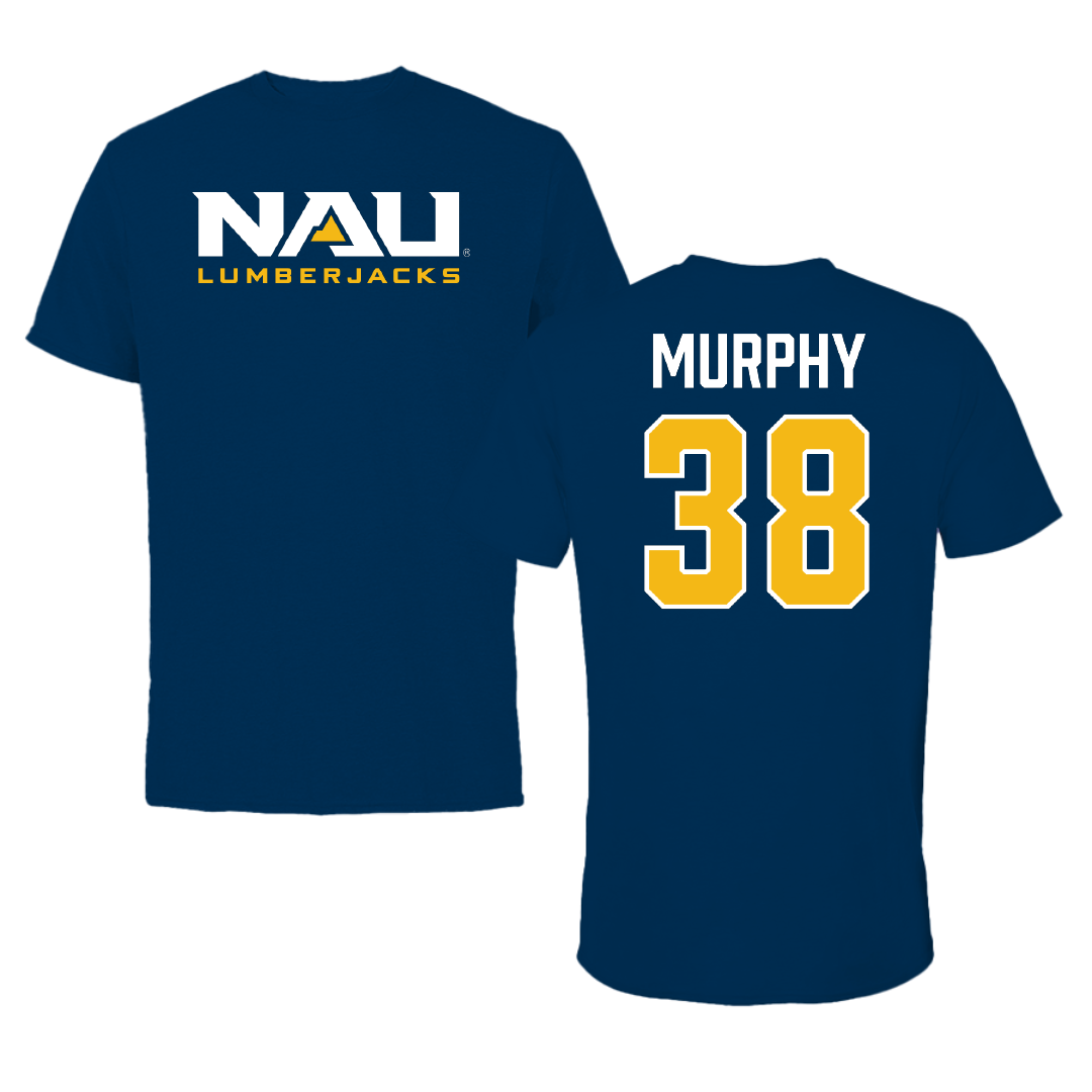 Northern Arizona University Football Navy Block Tee - #38 Devin Murphy