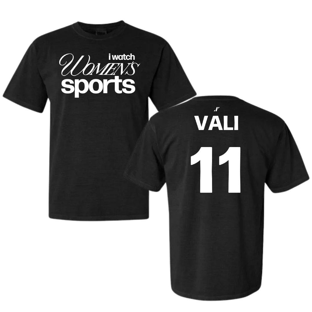 Southern Methodist University Soccer Black WHM Comfort Colors Tee - #11 Addison Vali