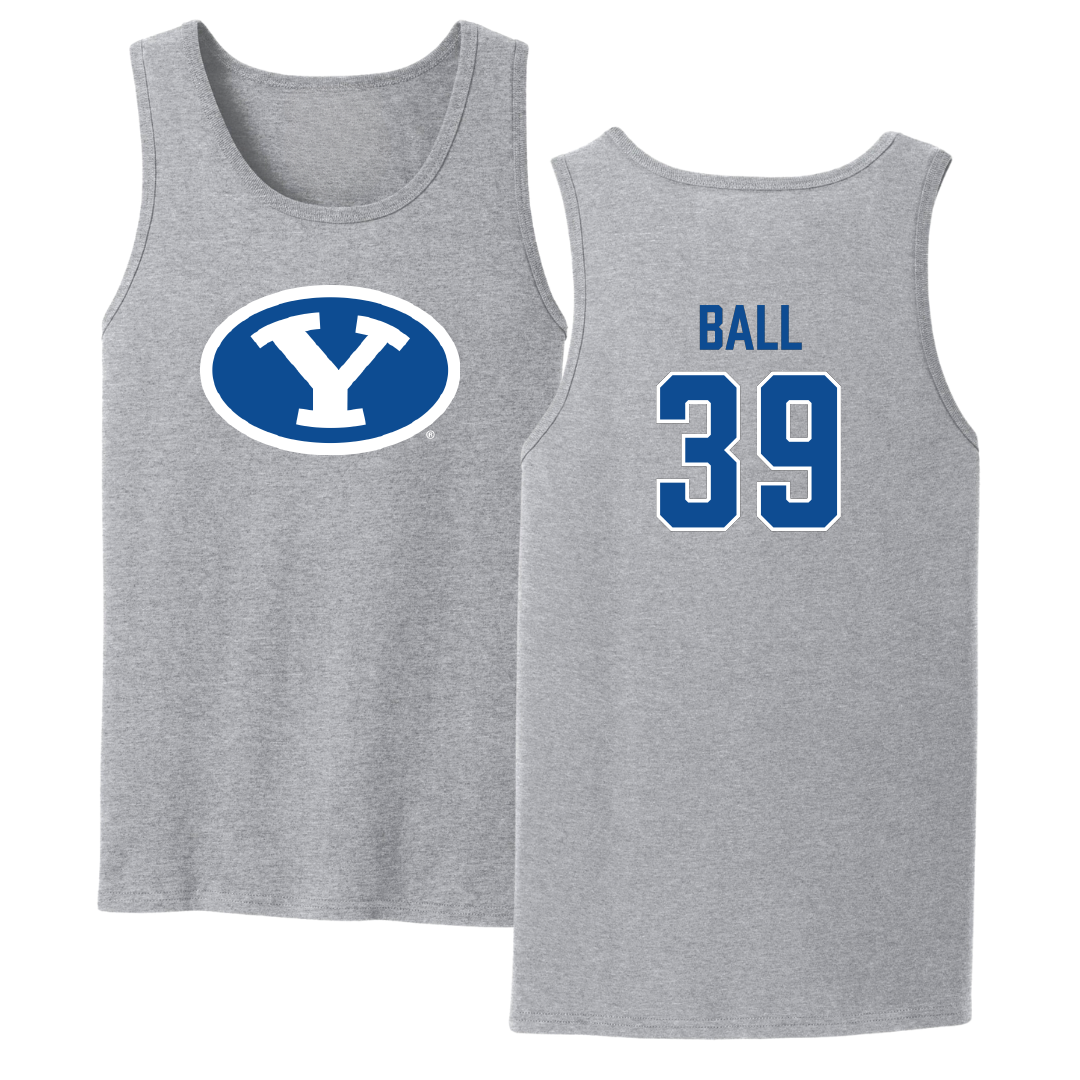 Brigham Young University Baseball Sport Gray Tank Top - #39 Nicholas Ball