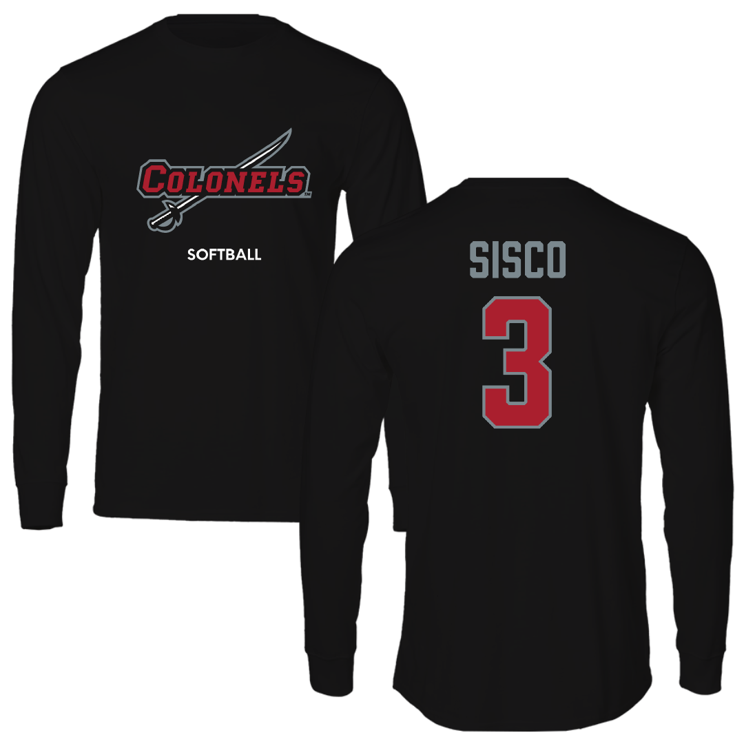 Nicholls State University Softball Black Colonels Long Sleeve - #3 Claire Sisco