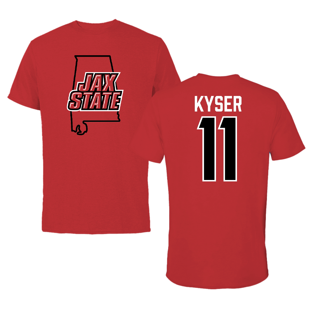 Jacksonville State University Softball Red State Tee - #11 Makalyn Kyser