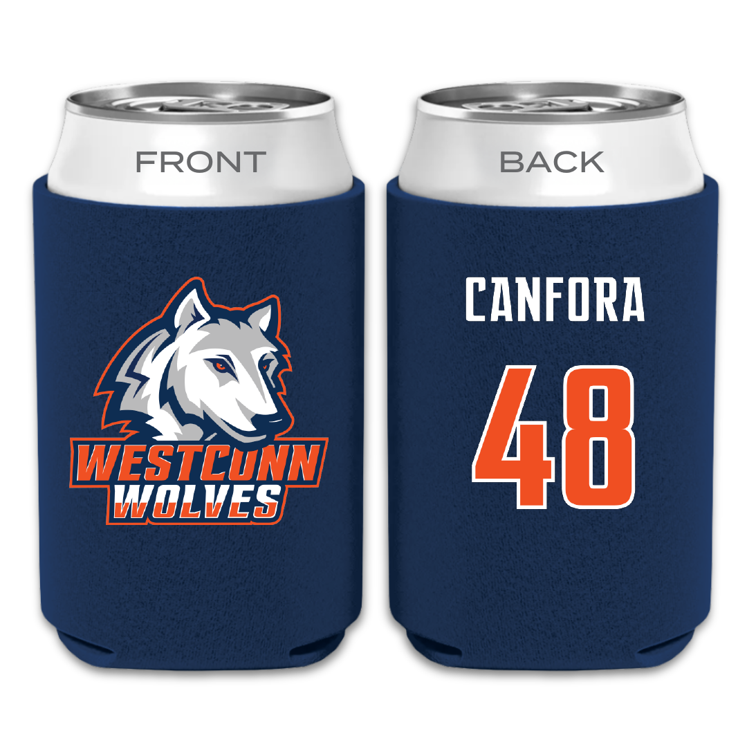 Western Connecticut State University Lacrosse Navy Can Cooler - #48 Chase Canfora