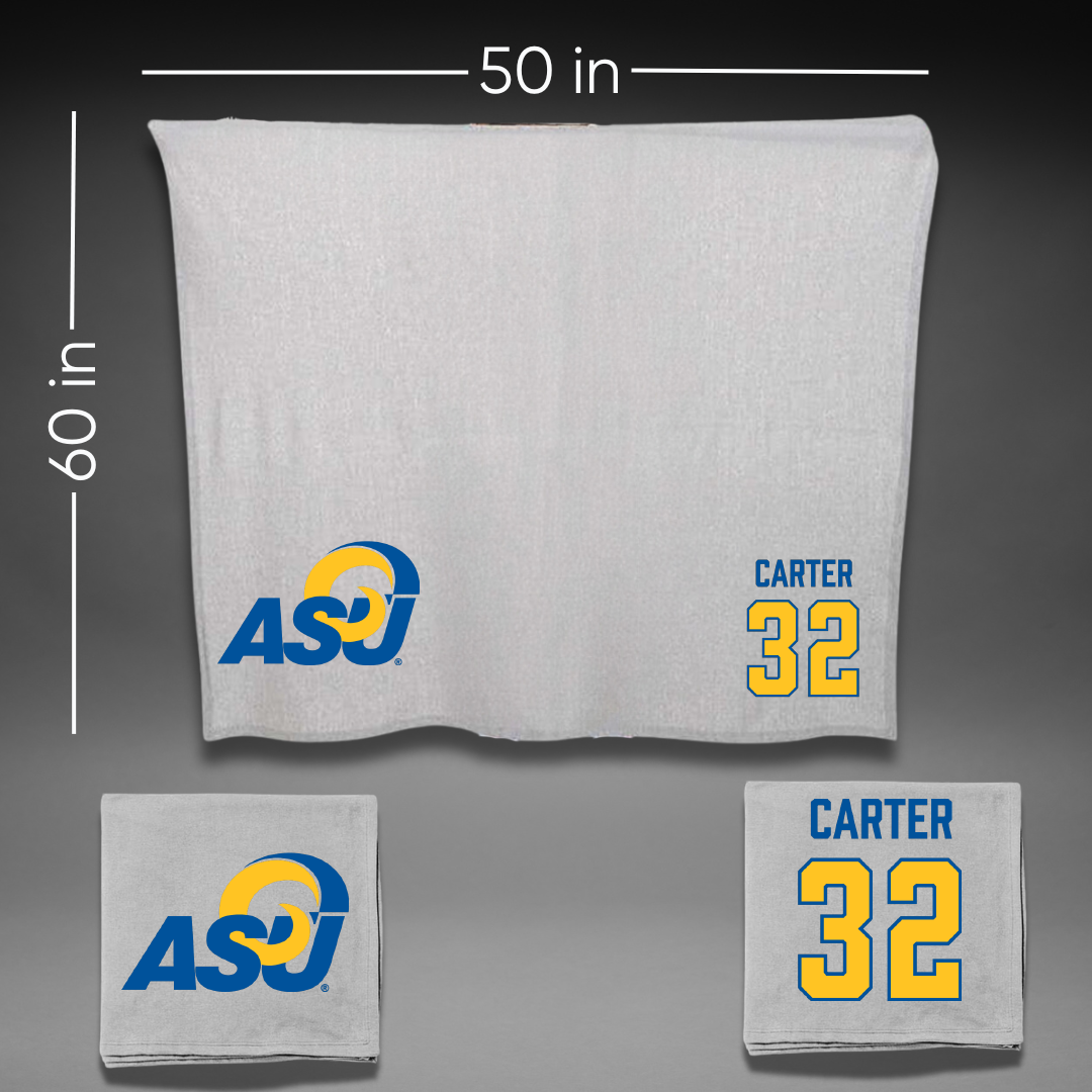 Angelo State University Football Gray Blanket - #32 Jaylen Carter