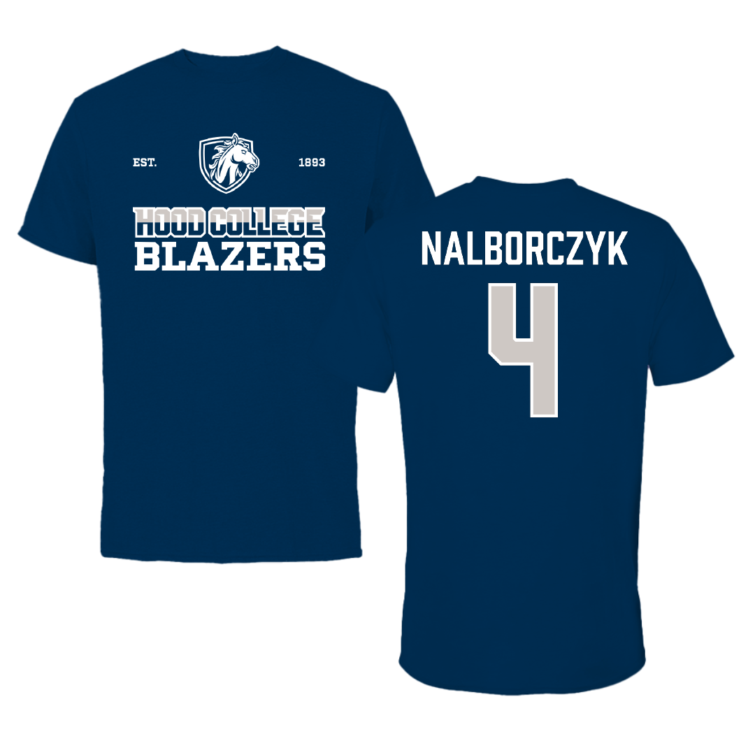 Hood College Lacrosse Navy General Performance Tee - #4 Madison Nalborczyk
