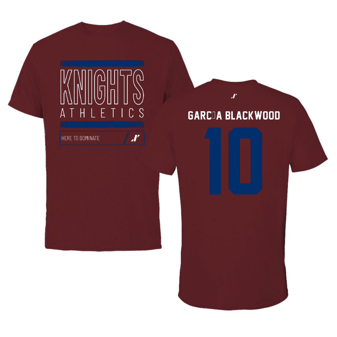 Fairleigh Dickinson University-Metropolitan Campus Basketball Maroon Dominate Performance Tee - #10 Dominique García Blackwood