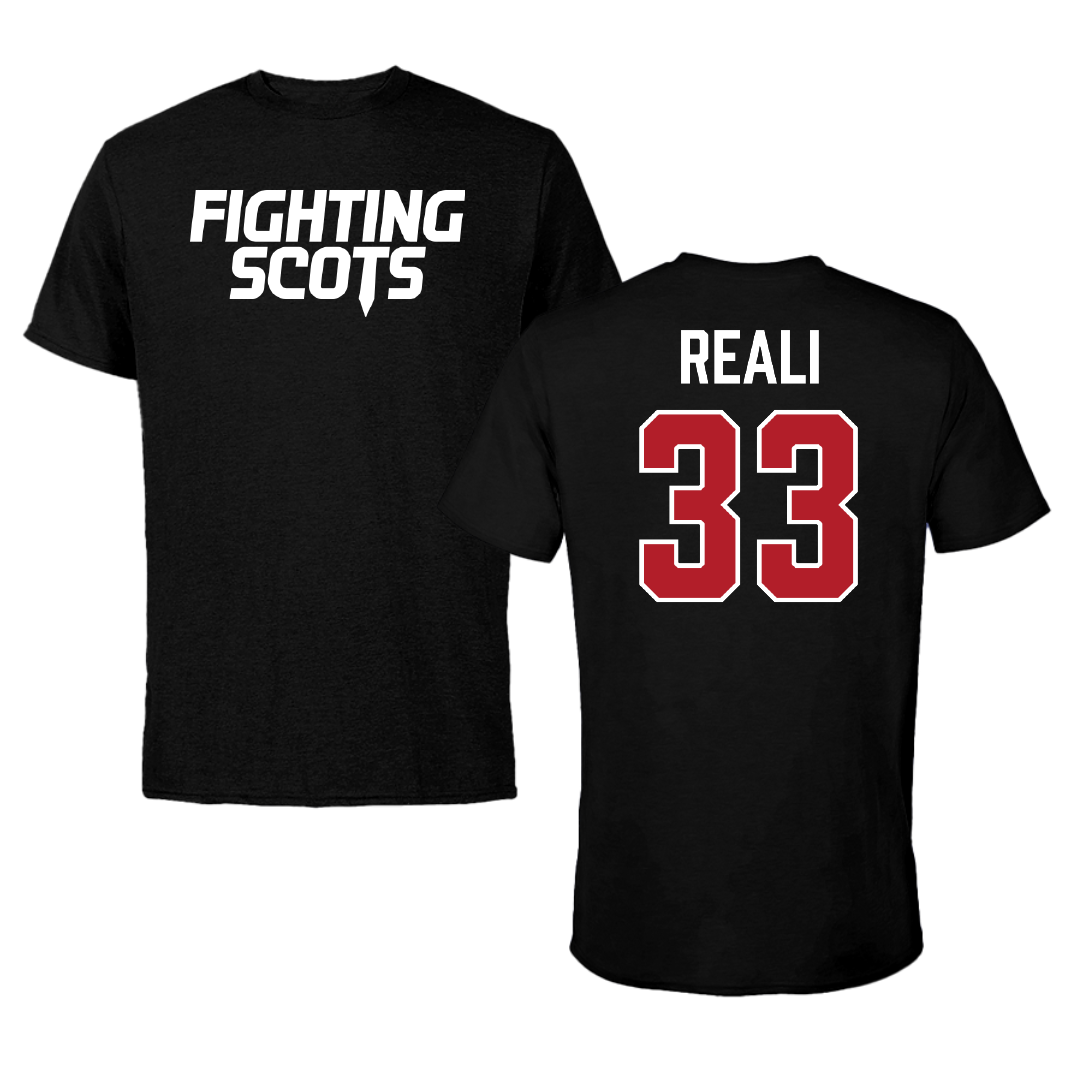PennWest Edinboro Football Black Performance Tee - #33 Ty Reali
