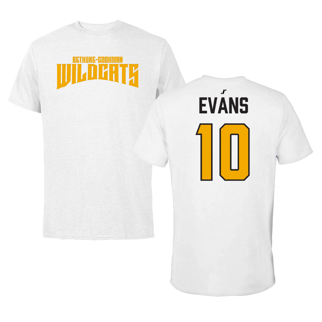 Bethune-Cookman University Football White Classic Performance Tee - #10 Joshua Evans