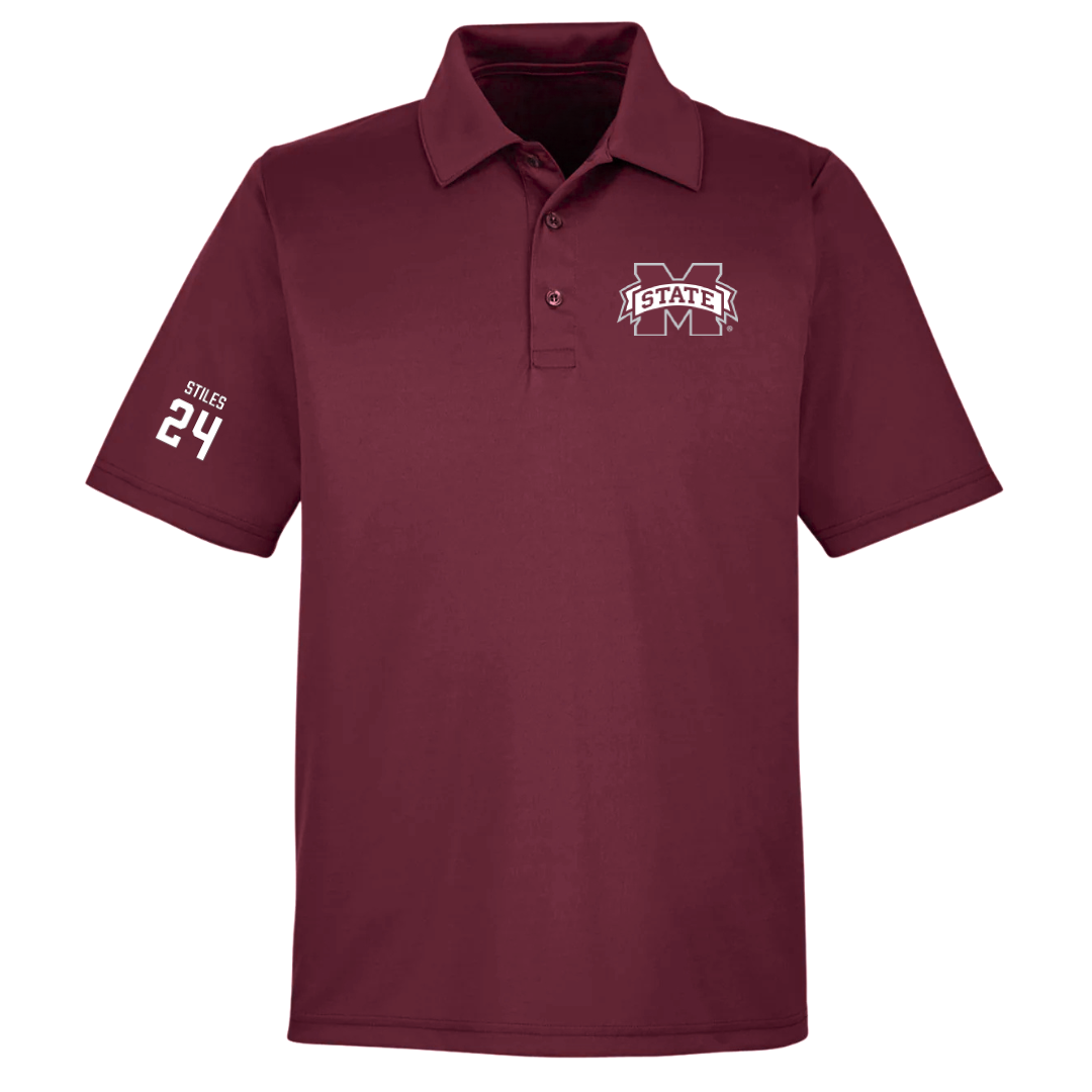 Mississippi State University Softball Maroon Polo - #24 Morgan Stiles
