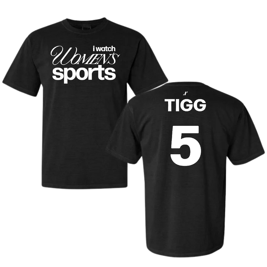 Georgia Southern University Softball Black WHM Comfort Colors Tee - #5 Semira Tigg