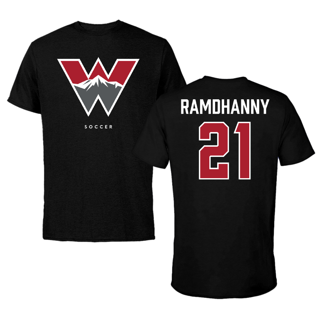 Western Colorado University Soccer Black Block Performance Tee - #21 Malia Ramdhanny
