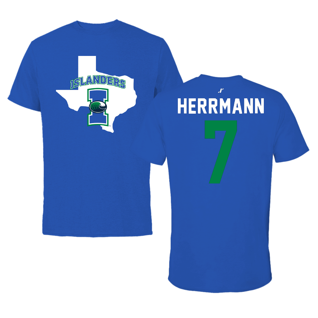 Texas A&M University-Corpus Christi Volleyball Blue State Performance Tee - #7 Erin Herrmann