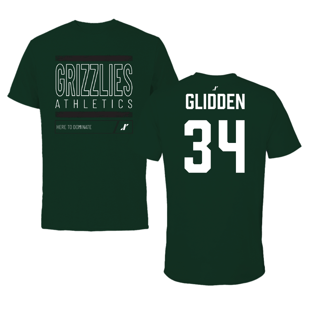 Adams State University Lacrosse (M) Forest Green Dominate Performance Tee - #34 Austin Glidden