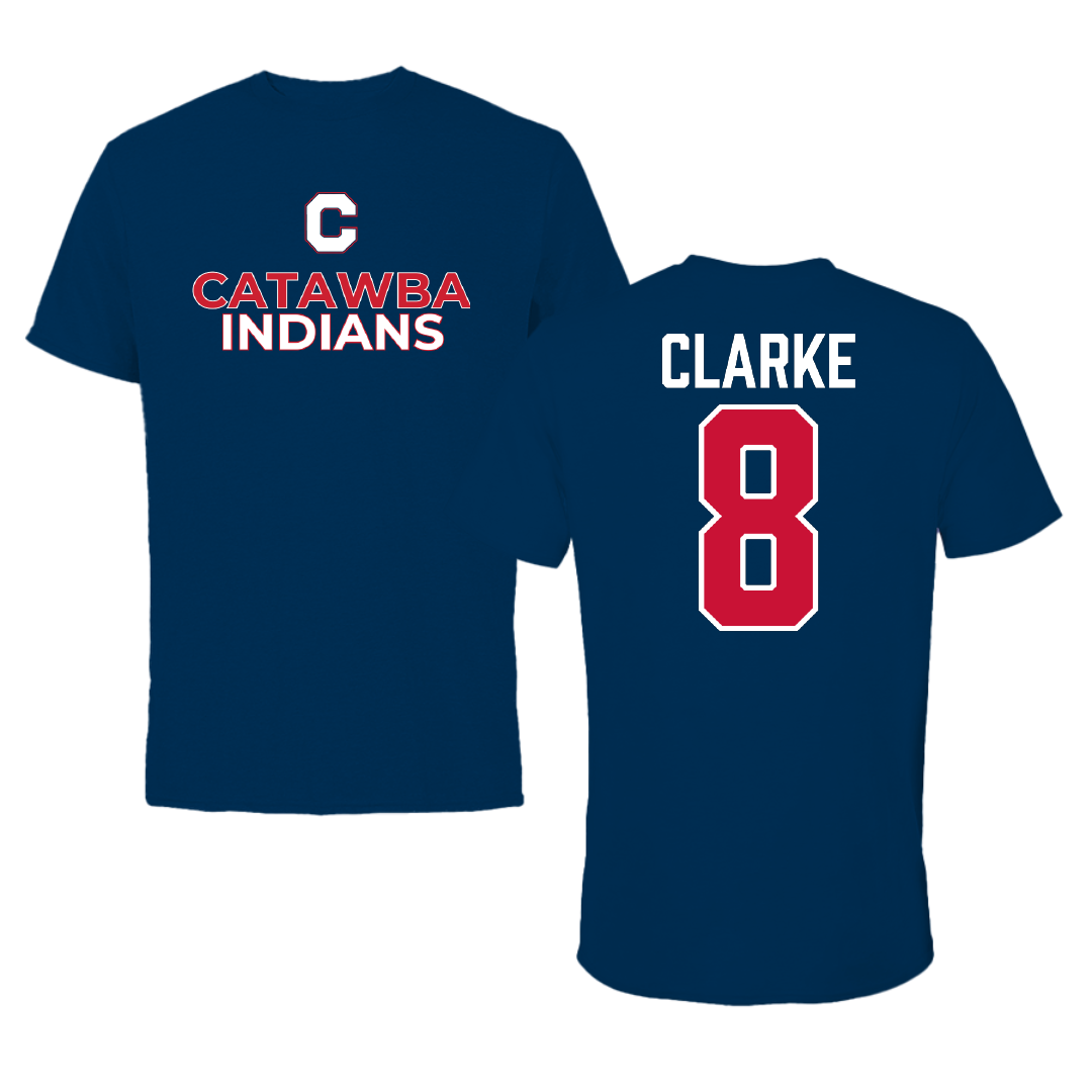Catawba College Lacrosse Navy Tee - #8 Hunter Clarke