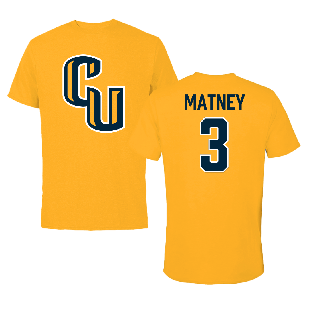 Cedarville University Volleyball (W) Gold Performance Tee - #3 Kaley Matney