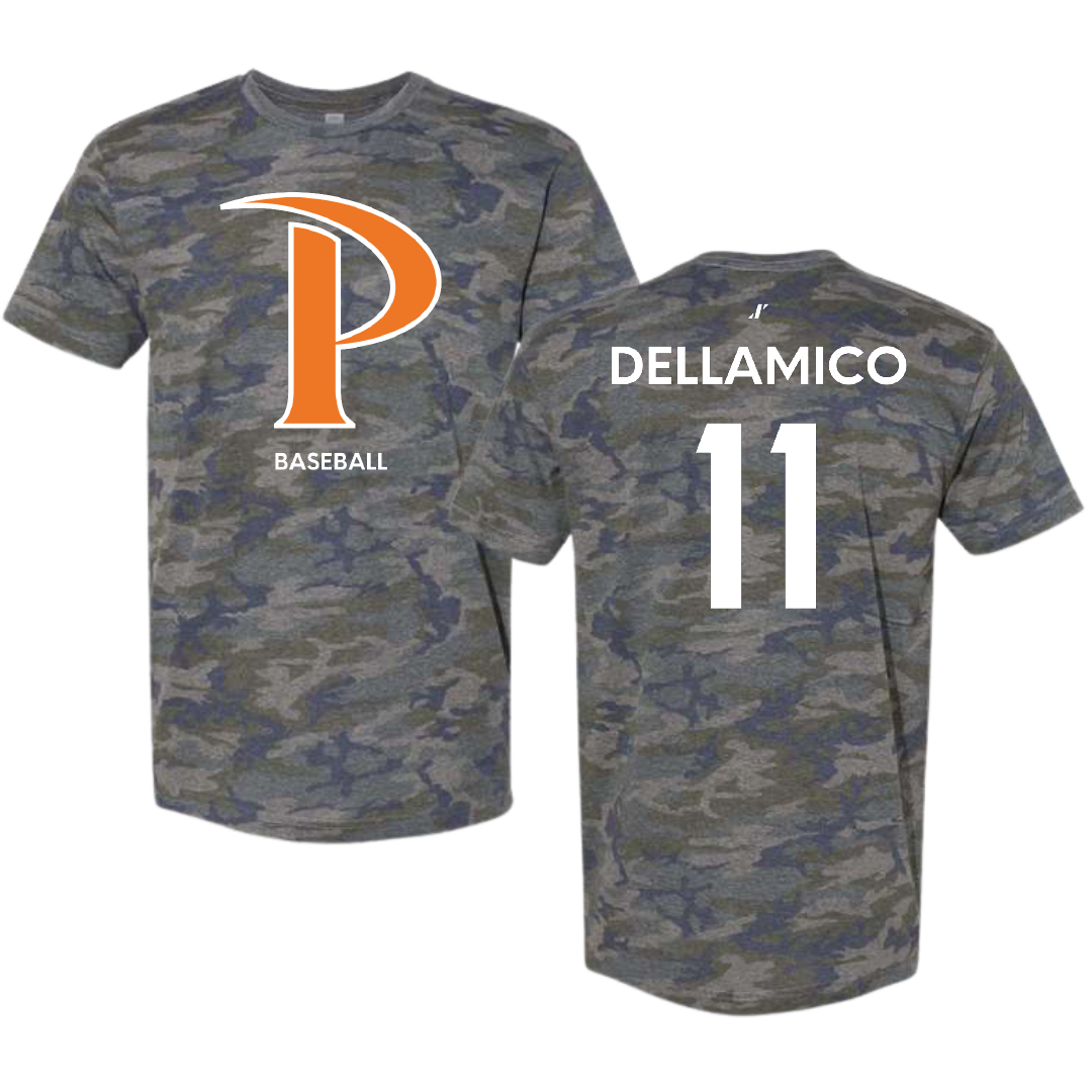 Pepperdine University Baseball Vintage Camo Tee - #11 James DellAmico