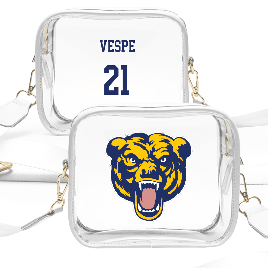 Carolina University Baseball White Clear Stadium Bag - #21 Ty Vespe