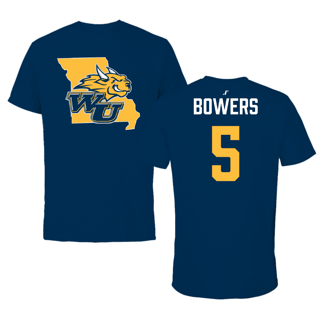 Webster University Soccer (W) Navy State Performance Tee - #5 Gemma Bowers