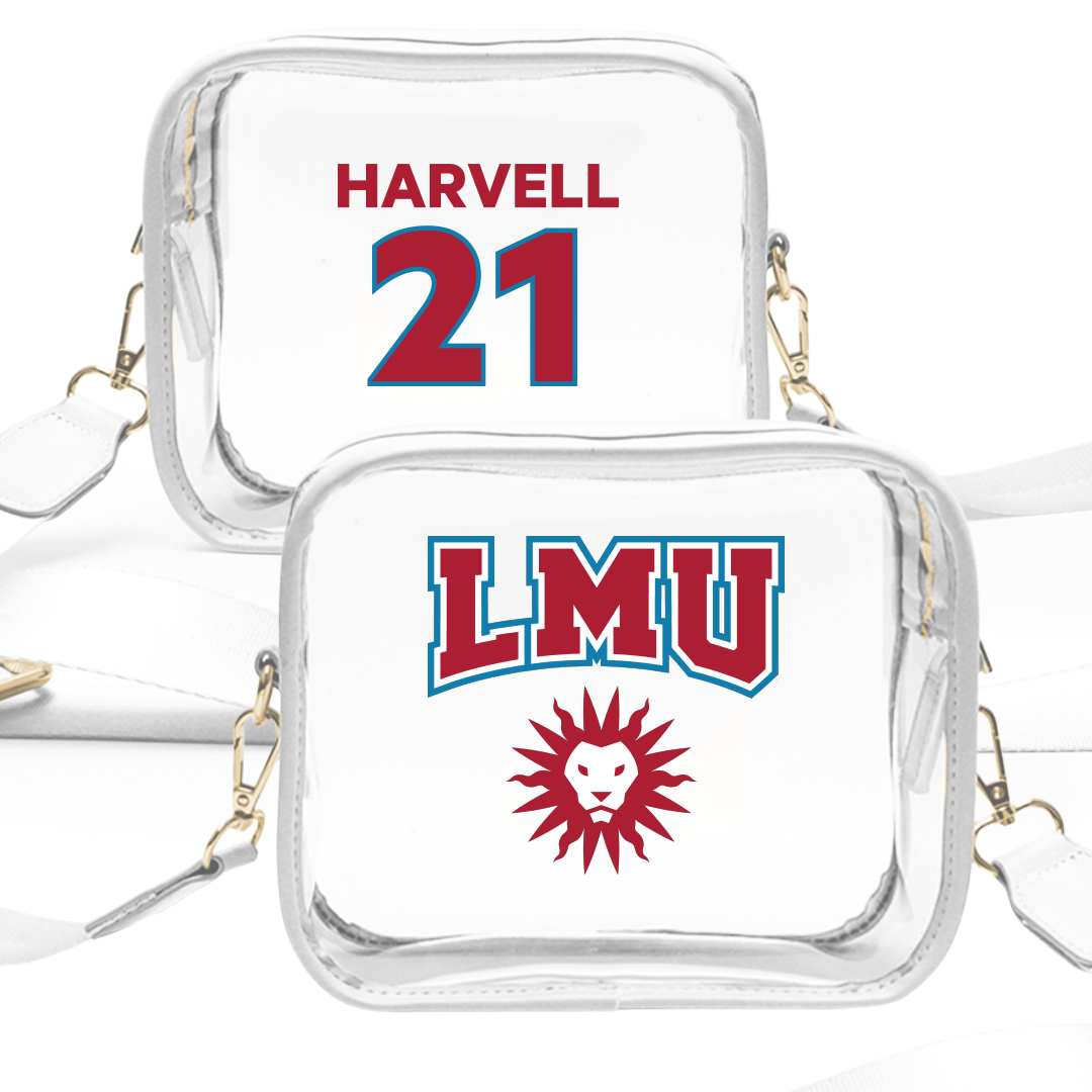 Loyola Marymount University Softball White Clear Stadium Bag - #21 Sakora Harvell