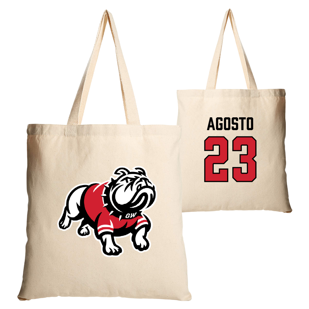 Gardner-Webb University Baseball Tan Canvas Tote Bag - #23 Kelvin Agosto