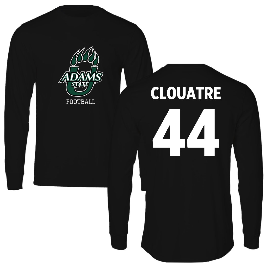 Adams State University Football Black State Long Sleeve - #44 Anthony Clouatre