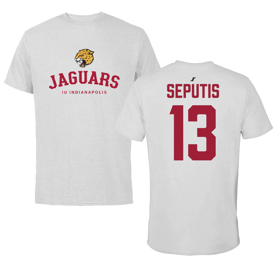 Indiana University Indianapolis Volleyball Light Gray Jaguars Performance Tee - #13 Kennedy Seputis