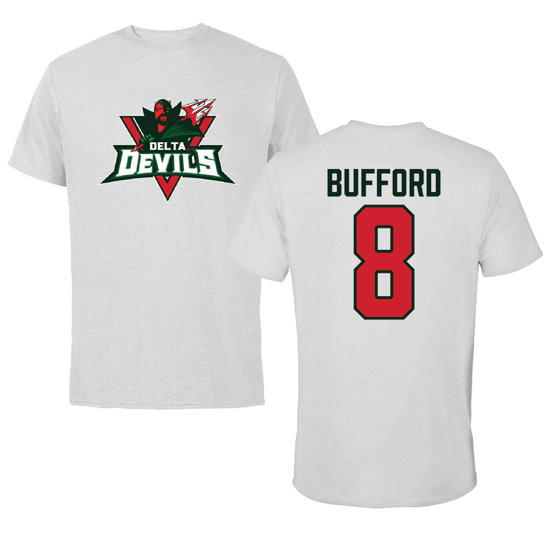 Mississippi Valley State University Baseball Light Gray Tee - #8 Noah Bufford